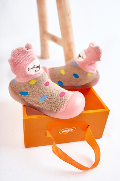 Chaussons enfant Niechodki Befado 002P019 Beige et rose