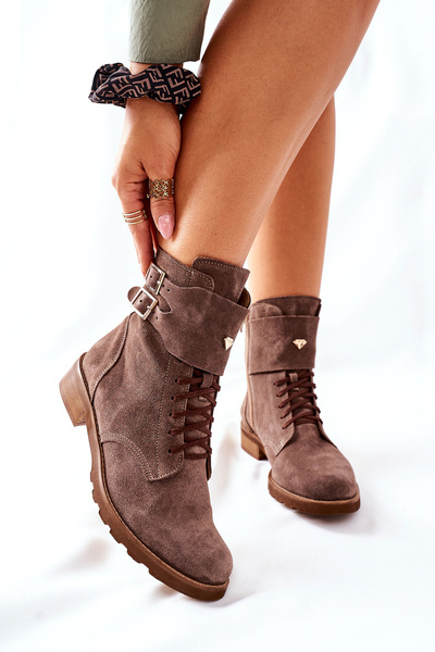 Moteriški odiniai zomšiniai batai Nicole 2682 Brown