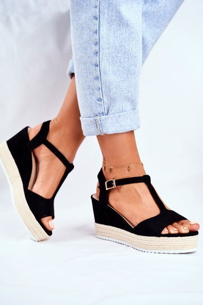 Schwarze Papillon Damen Sandalen mit hohem Absatz