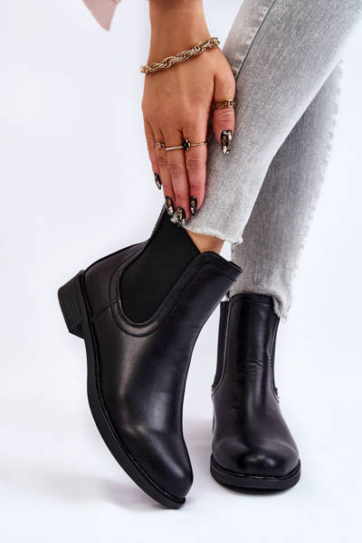 Leder Zobel Stiefel Schwarz Astate