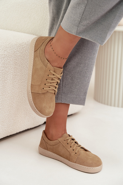 Tenisi de tip barefoot din nubuc natural Zazoo 314 bej