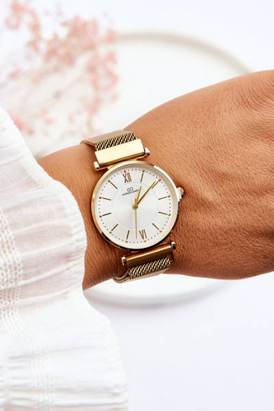 Giorgio&Dario Mesh Armband Analoguhr Gold-Weiß