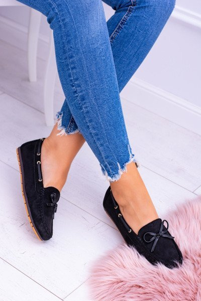 Mocassins Confort En Daim Noir Gucio