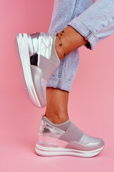 Sports Damen Schlupfstiefel mit Absatz Grau Cold Play