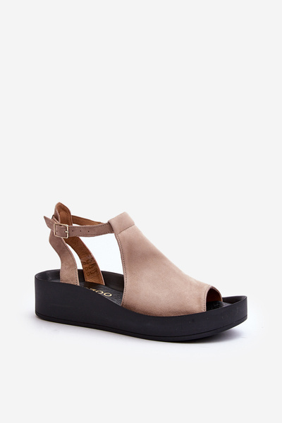 Zazoo 2914 Damen Wildleder Sandalen Beige