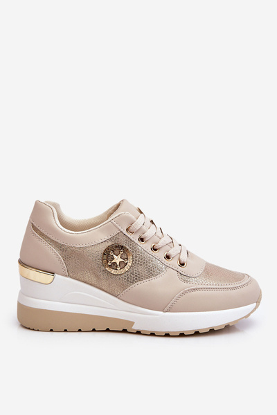 Modische Sneaker mit Keilabsatz Beige Jaliyah