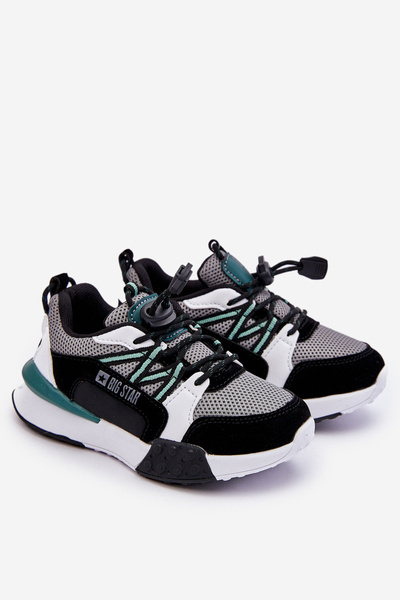 Chaussures de sport pour enfants avec système de mousse à mémoire de forme Big Star LL374217 noires et grises