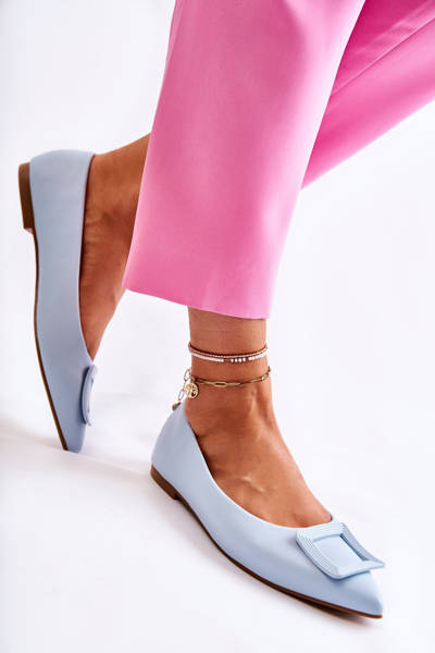 Odinės balerinos su špico ornamentu Blue Simone