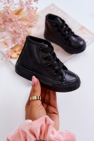 Kids' Leder High Sneakers Schwarz Marney