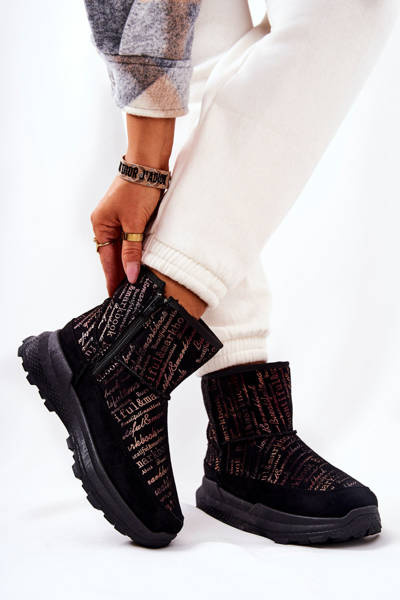 Printed Insulated Snowboots Black Freesia