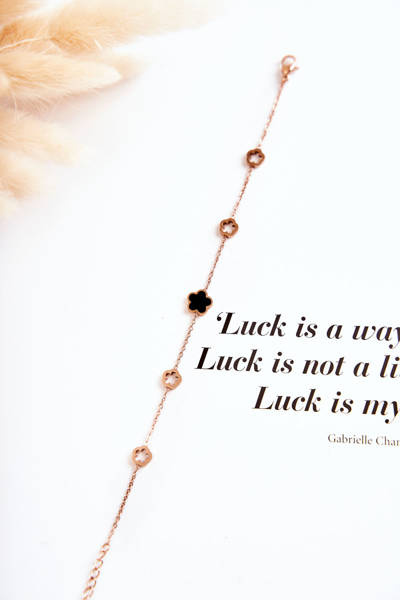 Női hírességek karkötő rózsaszín arany lóhere