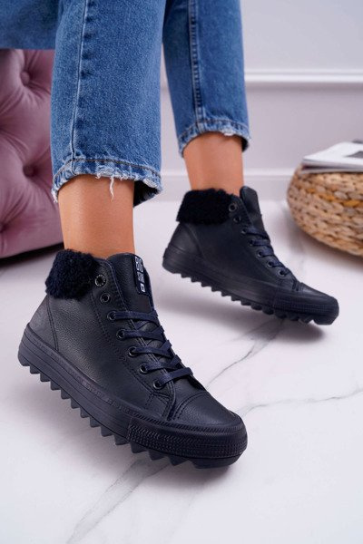Baskets à talons hauts Big Star pour femmes bleu marine EE274147