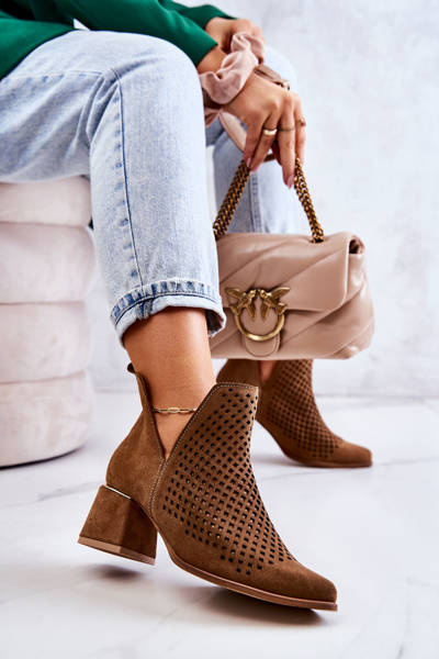 Zomšiniai ažūriniai batai Lewski Shoes 3165 Camel