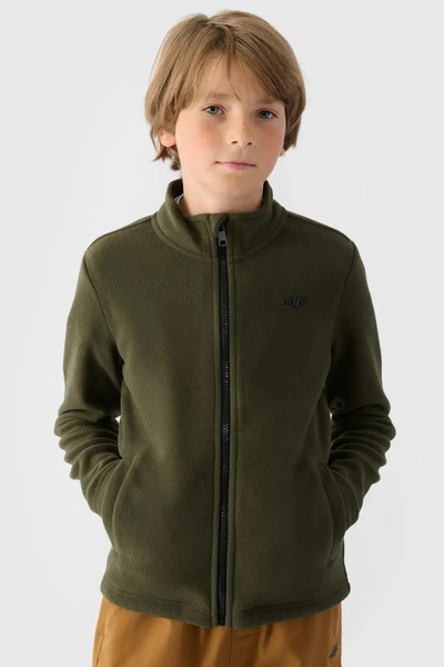 Jungen Fleece Mit Kragen 4F Khaki 4FJWMM00TFLEM245-36S