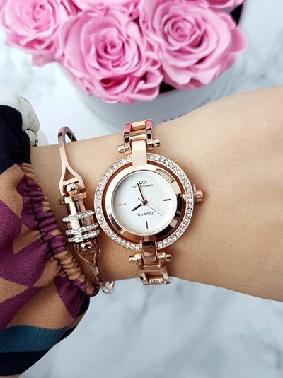 Women's Giorgio & Dario Watch With Zircons Get Rose Gold White Dial