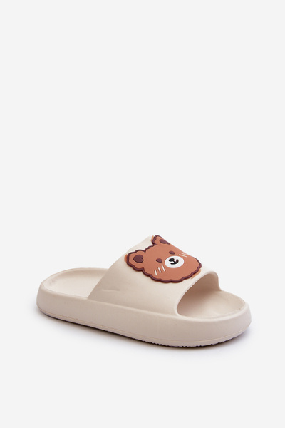 Leichte Kinderschlappen Mit Teddybär Weiß Lindeheta