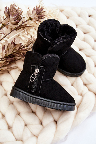 Bottes de neige isolées à enfiler pour enfants Noir Catellie