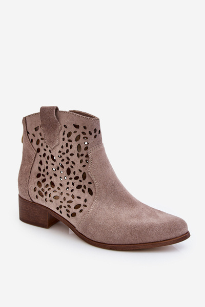 Női áttört csizma Lewski Shoes 2909 Világosbarna