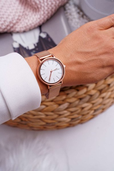 Women's Giorgio & Dario Mesh Watch Pink Gold Oreno