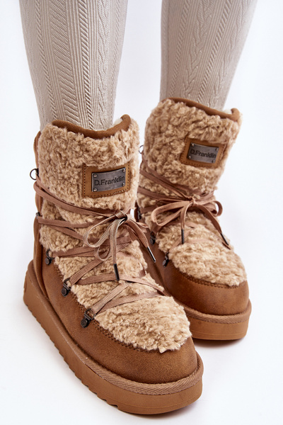 Bottes de neige végétaliennes à plateforme imperméable D.Franklin DFSH370004 Marron