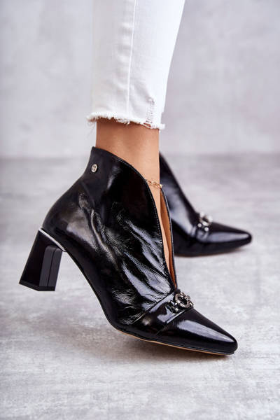 Bottes en cuir sur poteau Maciejka Noir 05262-01