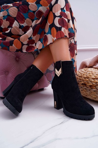 Bottines aiguilles pour femmes en daim chaud M319 noir Midway