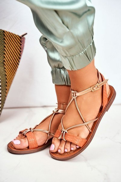 Women's Flat Sandals Orange Alison