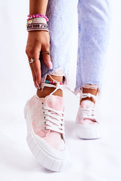 Damen Sneakers Auf Der Plattform Rosa Kommt