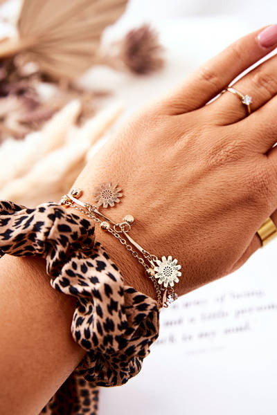 Armband mit Anhängern Blume Zirkoniumdioxid Gold Navali