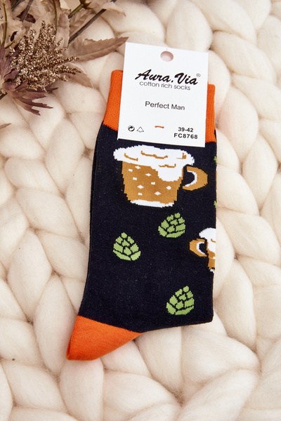 Chaussettes Homme Motifs Bière Noir
