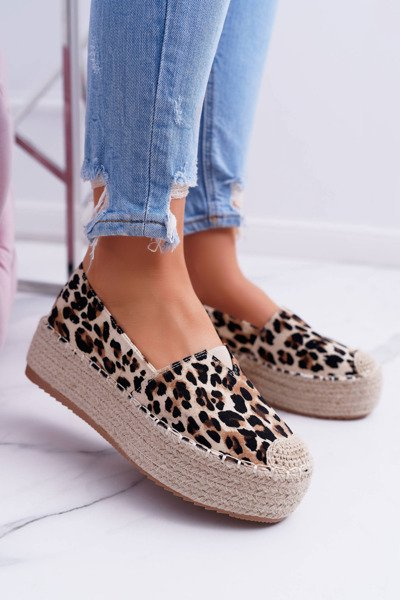 Braune Zadie Panther Slide Espadrilles