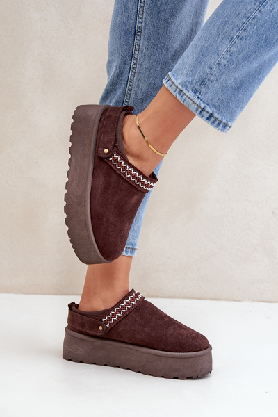 Bottes De Neige Avec Broderie Décorative Chocolat Selithria