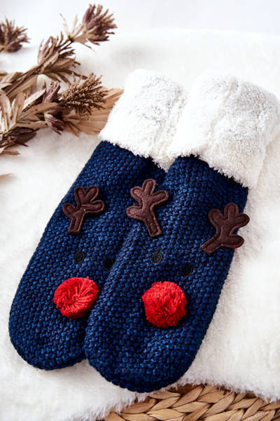 Chaussettes Longues de Noël Renne Marine