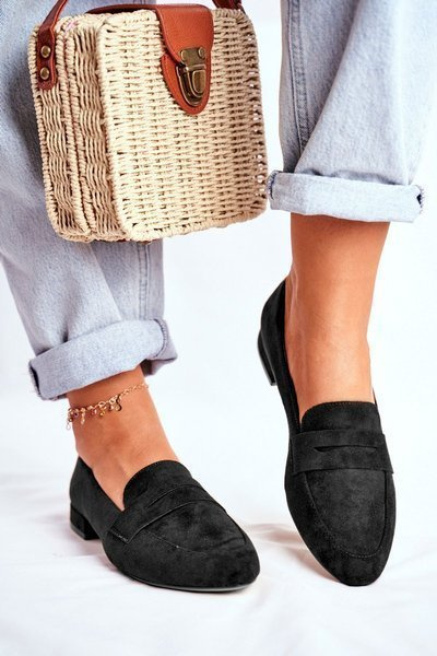 Women's Suede Moccasins Sergio Leone MK734 Black Nebbi