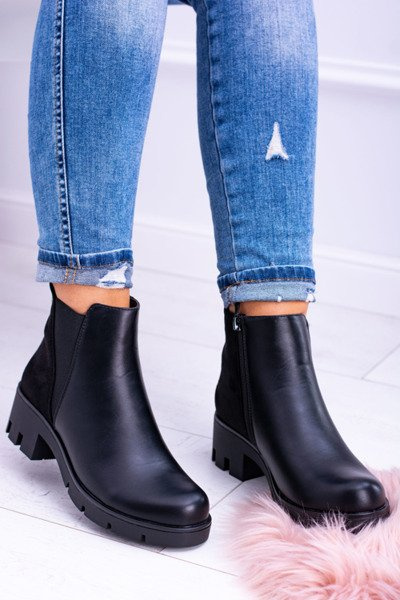 Bottes plates matelassées noires Murcio