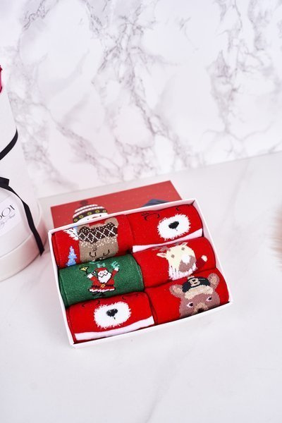 Weihnachts-Teddybären und Weihnachtsmann Kinder-Socken-Set