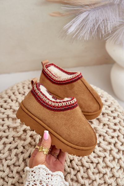 Bottes de Neige Enfant Plateforme Isolée Fourrure Camel Vilabria