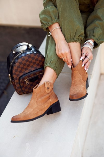 Women’s Boots On High Heel Leather Big Star Camel GG274330