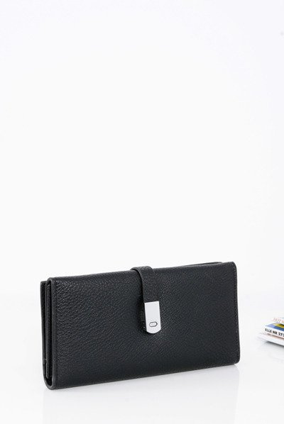 Portefeuille Femme Élégant Avec Sangle Aimantée Noir