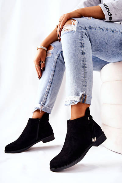 Damenstiefel aus Wildleder Schwarz Numbero