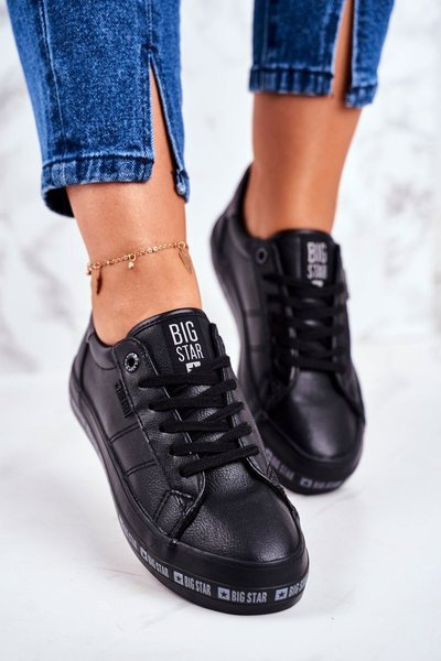 Baskets en cuir pour femmes Big Star GG274193 noir