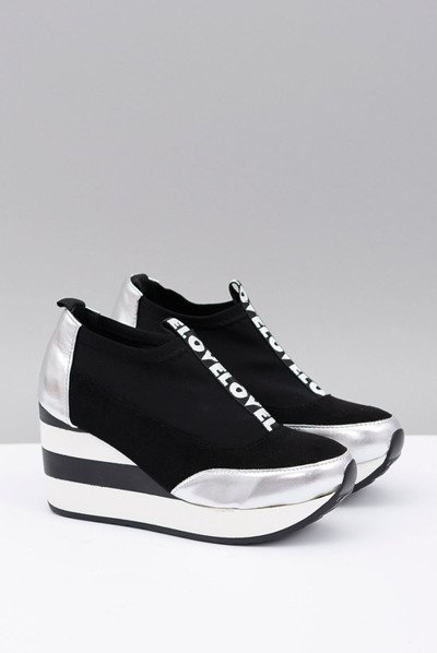 Lu Boo Baskets Plateforme Ancre Noires Love Mitta