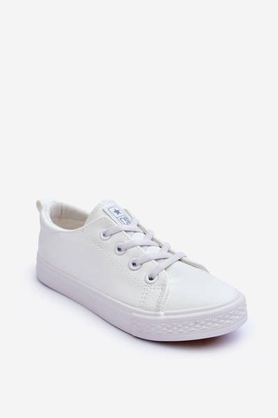 Adidași pentru copii din piele albă albă