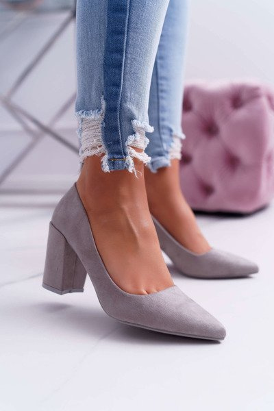 Damen Stiletto Sandalen Wildleder Grau Neshka