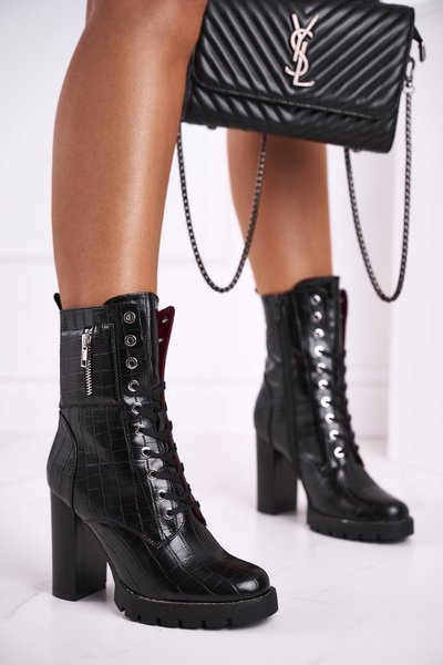 Damen High Stiletto Stiefel Schwarz Bregma
