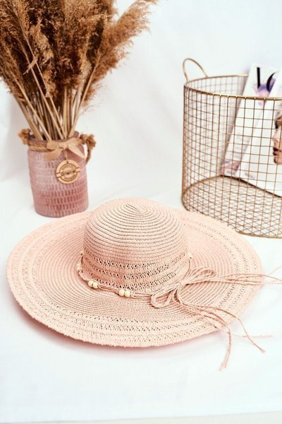 Chapeau de Paille Femme Rose Taille Universelle