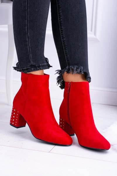 Šilti moteriški stiletto batai, raudoni Jocasta