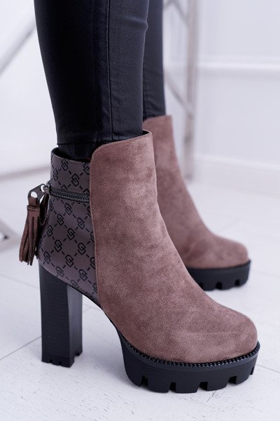 Cizme de stiletto pentru femei lu boo coffe caldei la lăptoasă