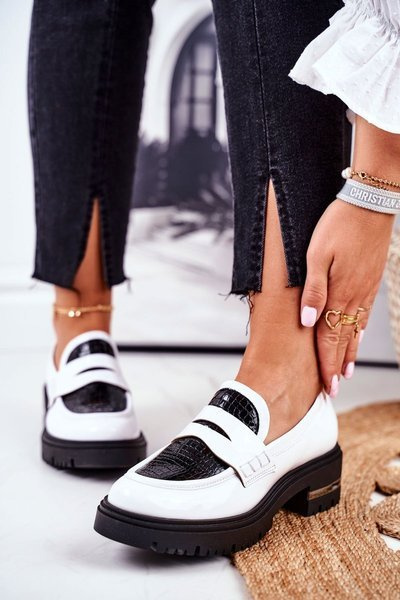 Mocassins Brogues Femme Cuir Blanc Visconi 3136042