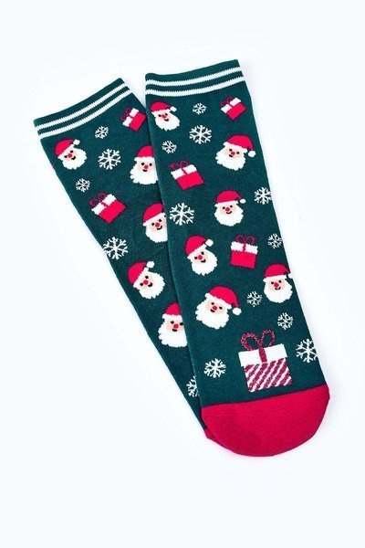 Chaussettes de Noël pour femmes avec pères Noël COSAS Vert